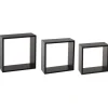 Conjunto de 3 estantes cubo pretas 24/27/30cm