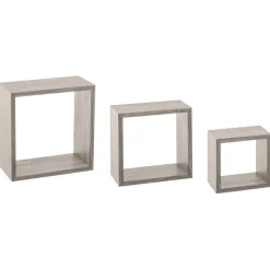 Conjunto de 3 estantes cubo cinza 15/20/25cm