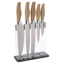 Conjunto de 5 facas cozinha com suporte
