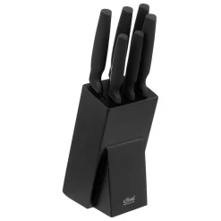 Conjunto de 6 facas SANTOKU preto com suporte