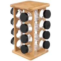 Conjunto de 16 frascos com suporte rotativo