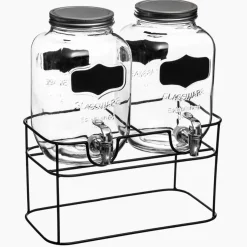 Conjunto de 2 frascos de bebida com torneira 4l