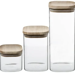 Conjunto de 3 frascos de vidro
