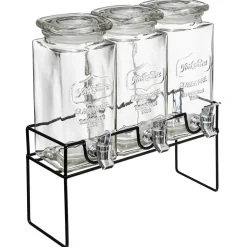 Conjunto de 3 frascos de vidro com torneira 3x1,5l