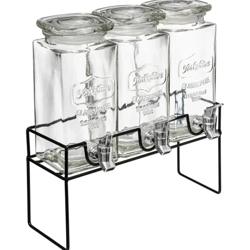 Conjunto de 3 frascos de vidro com torneira 3x1,5l