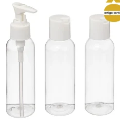 Conjunto de 3 frascos para viagem