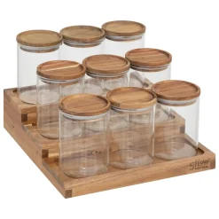 Conjunto de 9 frascos para especiarias com suporte HARMONY