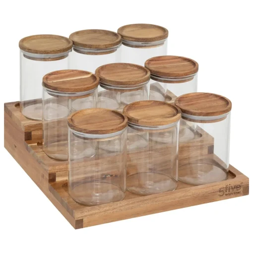 Conjunto de 9 frascos para especiarias com suporte HARMONY