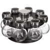 Conjunto de 8 frascos para especiarias com suporte