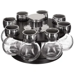Conjunto de 8 frascos para especiarias com suporte