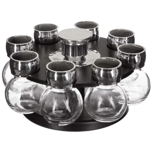 Conjunto de 8 frascos para especiarias com suporte