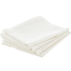 Conjunto de 4 guardanapos CHAMBRAY branco em algodão