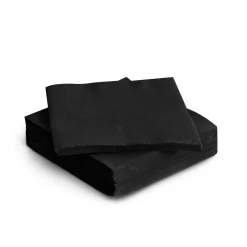 Conjunto de 30 guardanapos preto 38x38cm