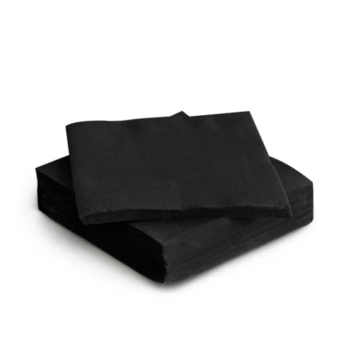 Conjunto de 30 guardanapos preto 38x38cm