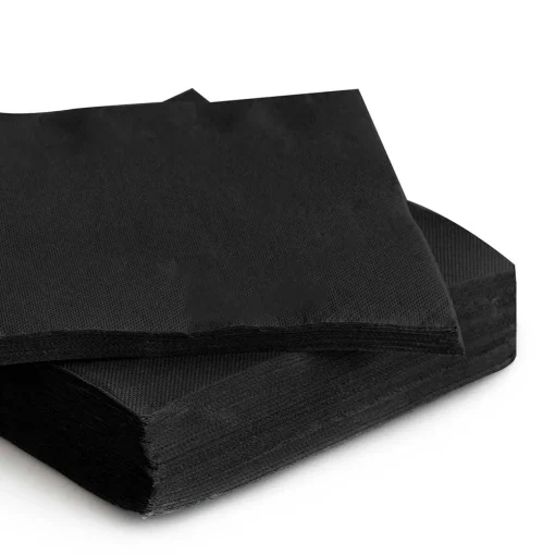 Conjunto de 30 guardanapos preto 38x38cm