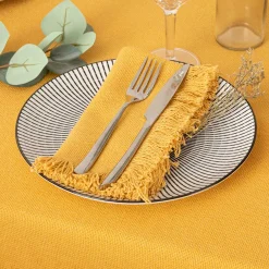 Conjunto de 2 guardanapos MAHA amarelo em algodão