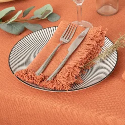 Conjunto de 2 guardanapos MAHA terracota em algodão