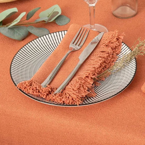 Conjunto de 2 guardanapos MAHA terracota em algodão