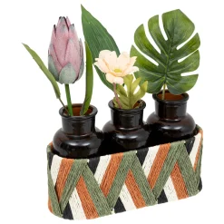 Conjunto de 3 jarras com flores KONI