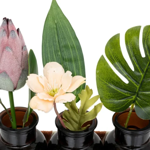 Conjunto de 3 jarras com flores KONI