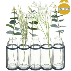 Conjunto de 5 jarras com planta artificial HOUSE