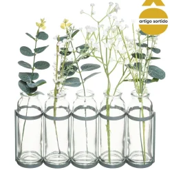 Conjunto de 5 jarras com planta artificial HOUSE