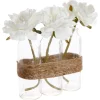 Conjunto de 3 jarras de vidro com 3 flores