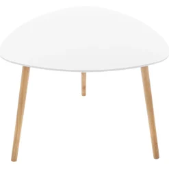Conjunto de 3 mesas de apoio MILEO branco em madeira