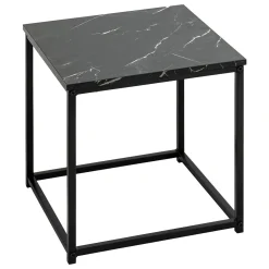 Conjunto de 2 mesas de apoio em mdf e metal preto JONES
