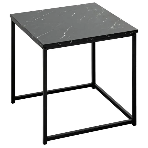 Conjunto de 2 mesas de apoio em mdf e metal preto JONES