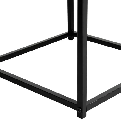 Conjunto de 2 mesas de apoio em mdf e metal preto JONES
