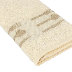 Conjunto de 2 panos de cozinha BIO bege em algodão