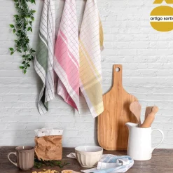 Conjunto de 4 panos de cozinha multicheck 40x60cm