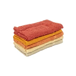 Conjunto de 5 panos de cozinha bege, vermelho e laranja