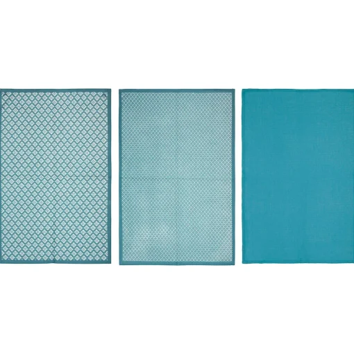 Conjunto de 3 panos de cozinha azul