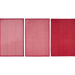 Conjunto de 3 panos de cozinha vermelho