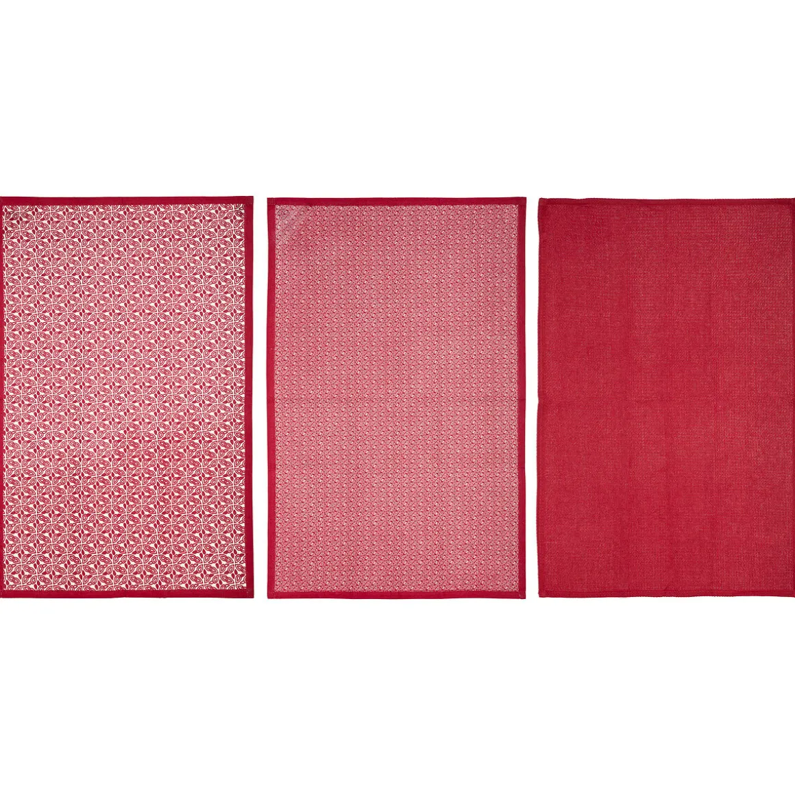 Conjunto de 3 panos de cozinha vermelho