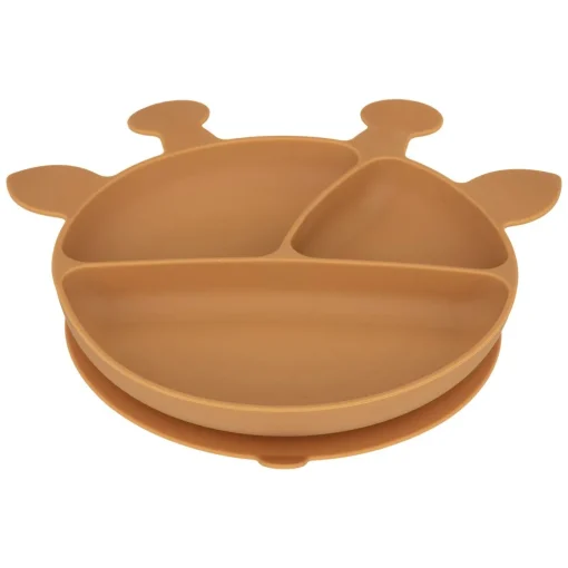 Conjunto de 4 peças de refeição ocre girafa em silicone