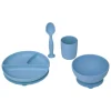 Conjunto De 4 Peças De Refeição Azul Em Silicone