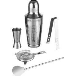 Conjunto de 5 peças para cocktail em inox