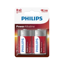 Conjunto de 2 pilhas alcalina Philips power LIFE lr20