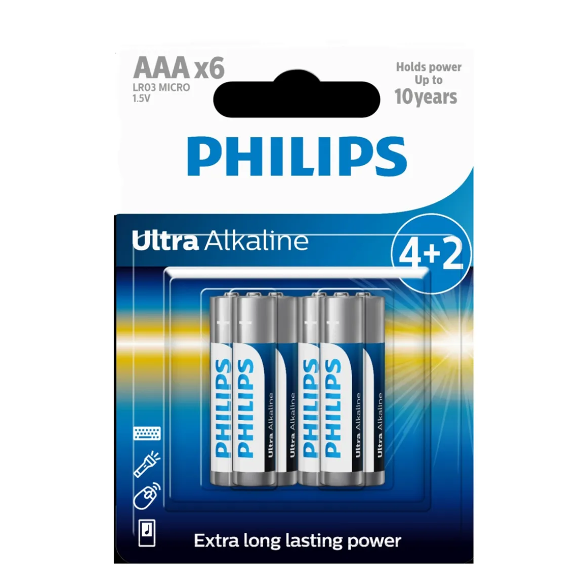 Conjunto de 6 pilhas Philips ultra