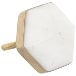 Conjunto de 2 puxadores branco mármore