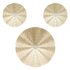 Conjunto de 3 quadros decorativos em metal leslie