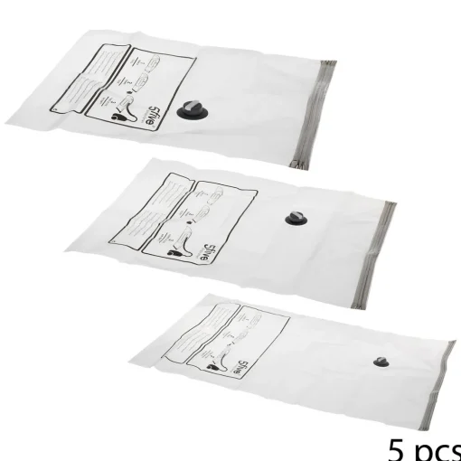 Conjunto de 5 sacos para arrumação vácuo
