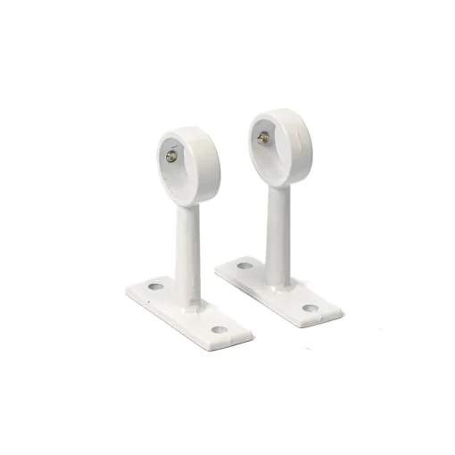 Conjunto de 2 suportes brancos para varão