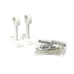 Conjunto de 2 suportes brancos para varão