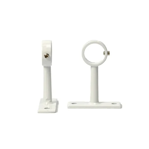 Conjunto de 2 suportes brancos para varão