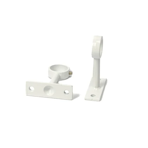 Conjunto de 2 suportes brancos para varão