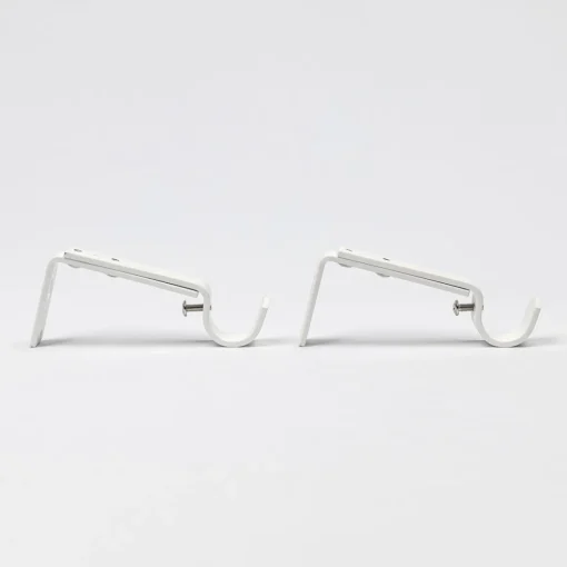 Conjunto de 2 suportes branco mate para calha extensível